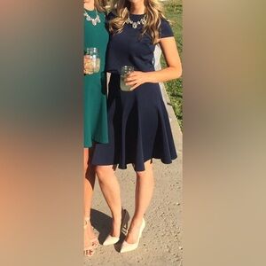 Adorable like new navy blue two piece dress set